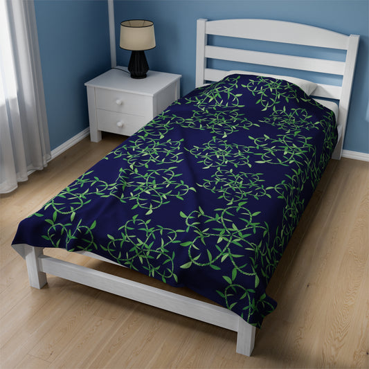 Ti Leaf Lei Flower Velveteen Plush Blanket