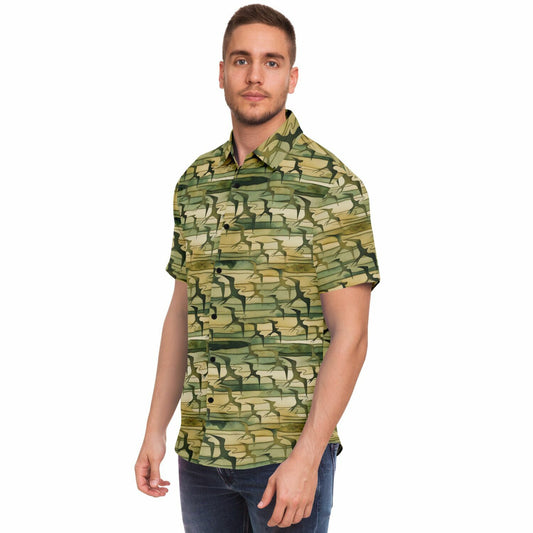 Iwa Over the Ocean - Camo Watercolor - Aloha Shirt