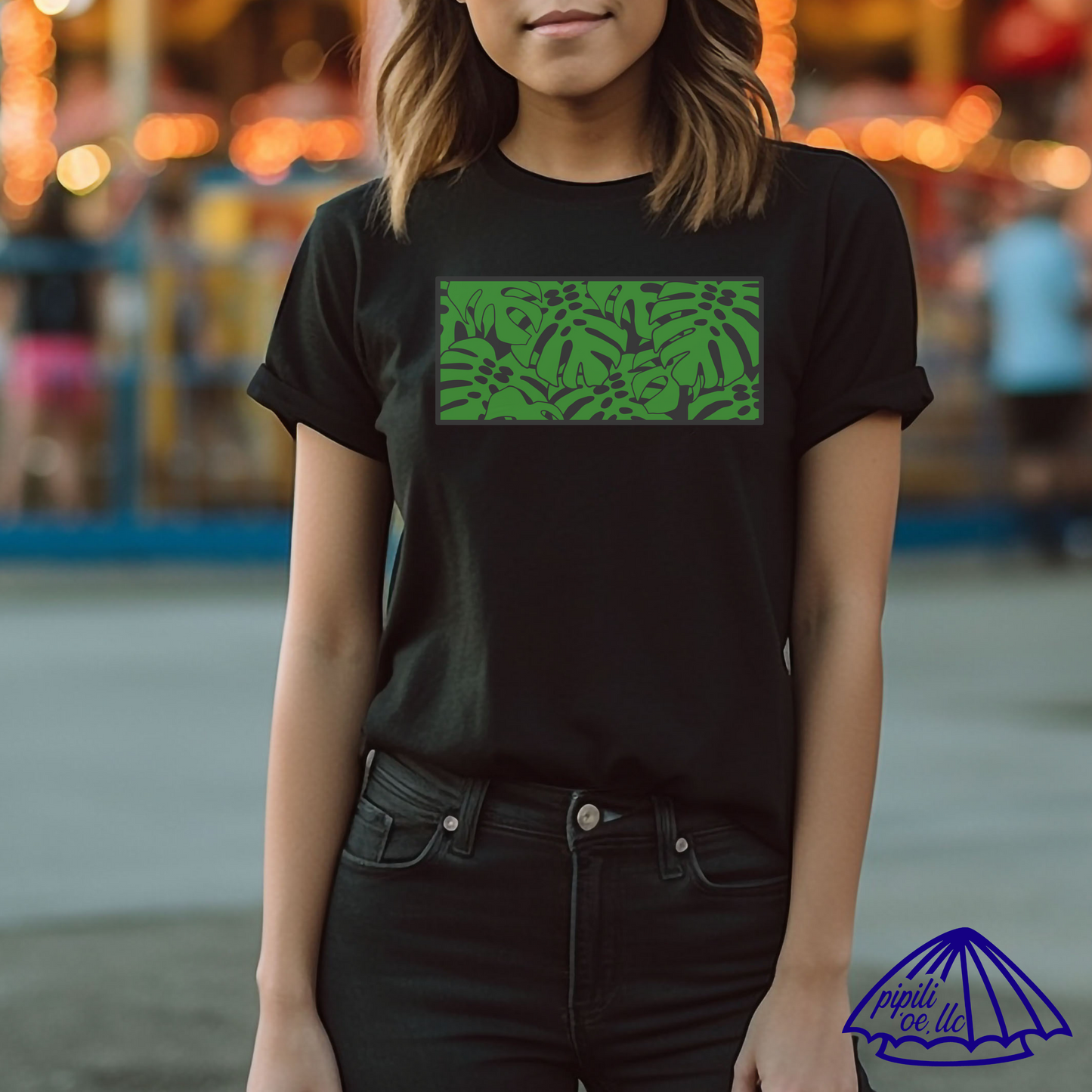 Monstera Leaf T-Shirt - Block Print Inspired